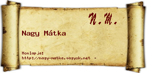 Nagy Mátka névjegykártya